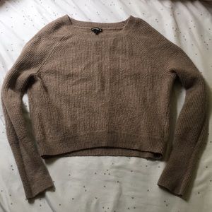 Cropped Top Sweater w/ Scarf